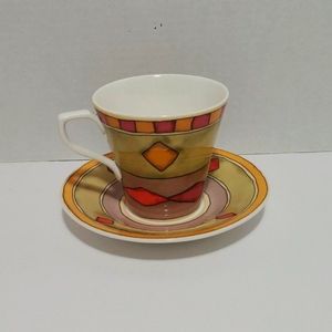 Sasaki Paula Zanger Palazzo Porcelain Cup and Saucer